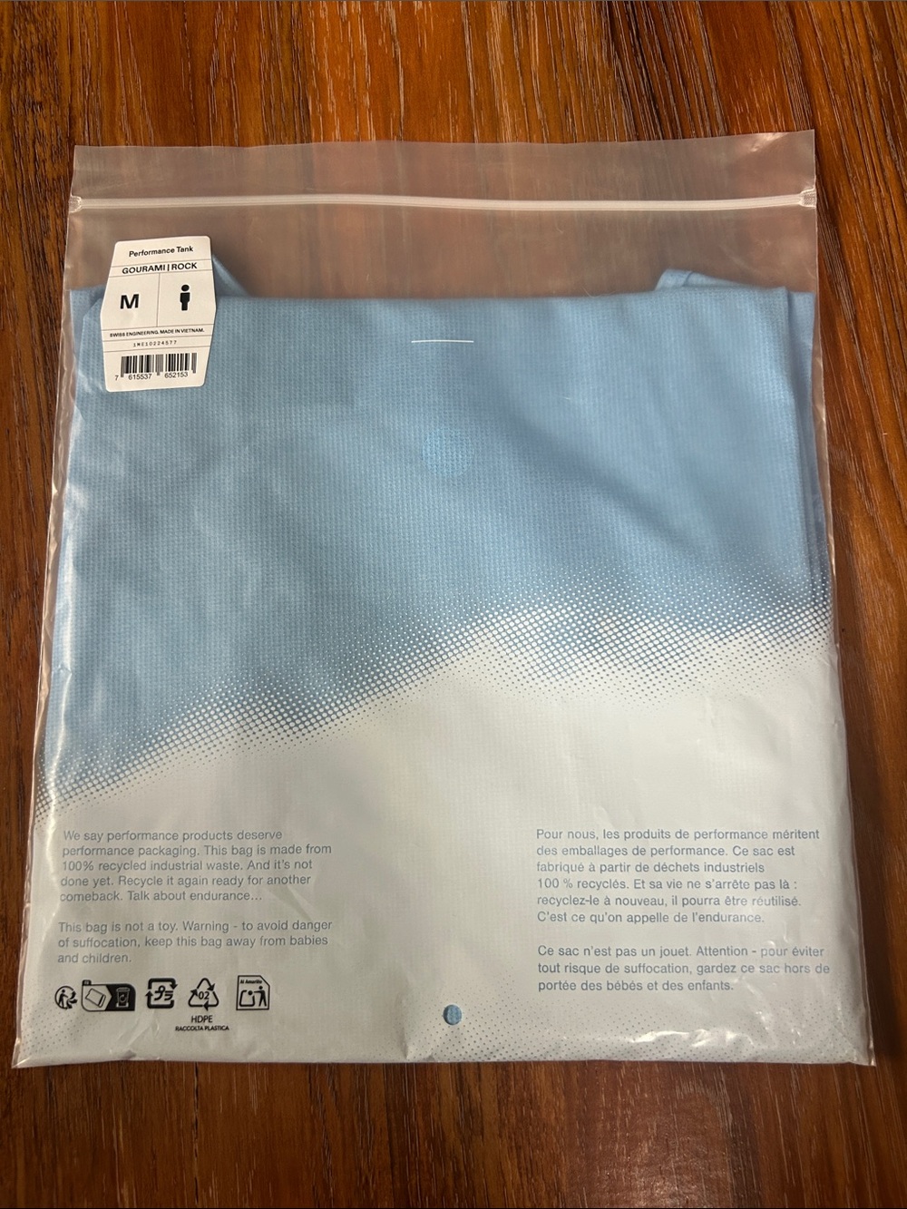 On Running Performance Tank - Light Blue and Grey - M - Picture 4 of 4